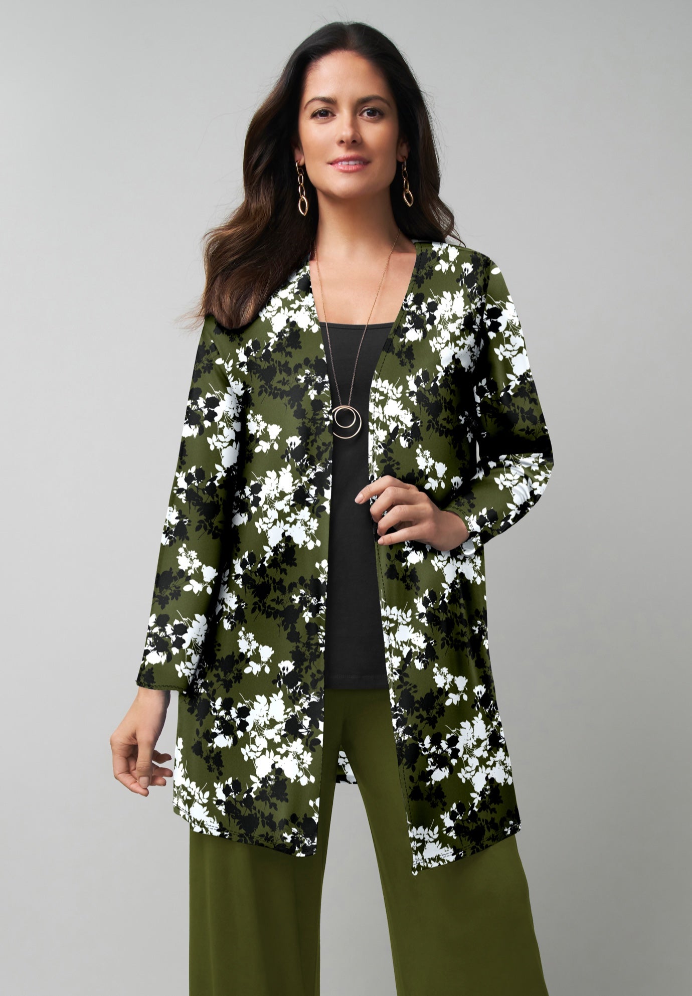 Everyday Stretch Knit Open Front Cardigan image number 0