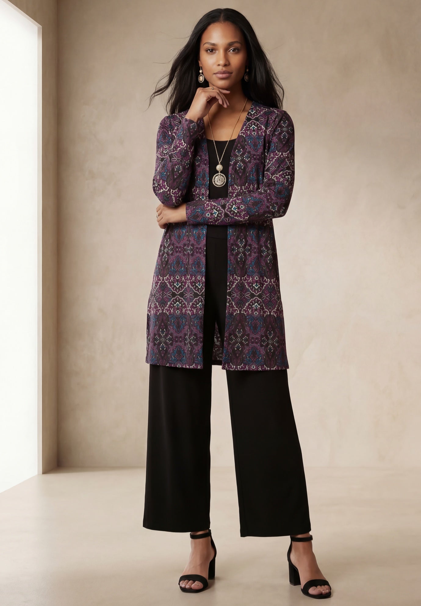 Everyday Stretch Knit Open Front Cardigan image number 0