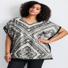 Crochet Trim Poncho Top image number 0