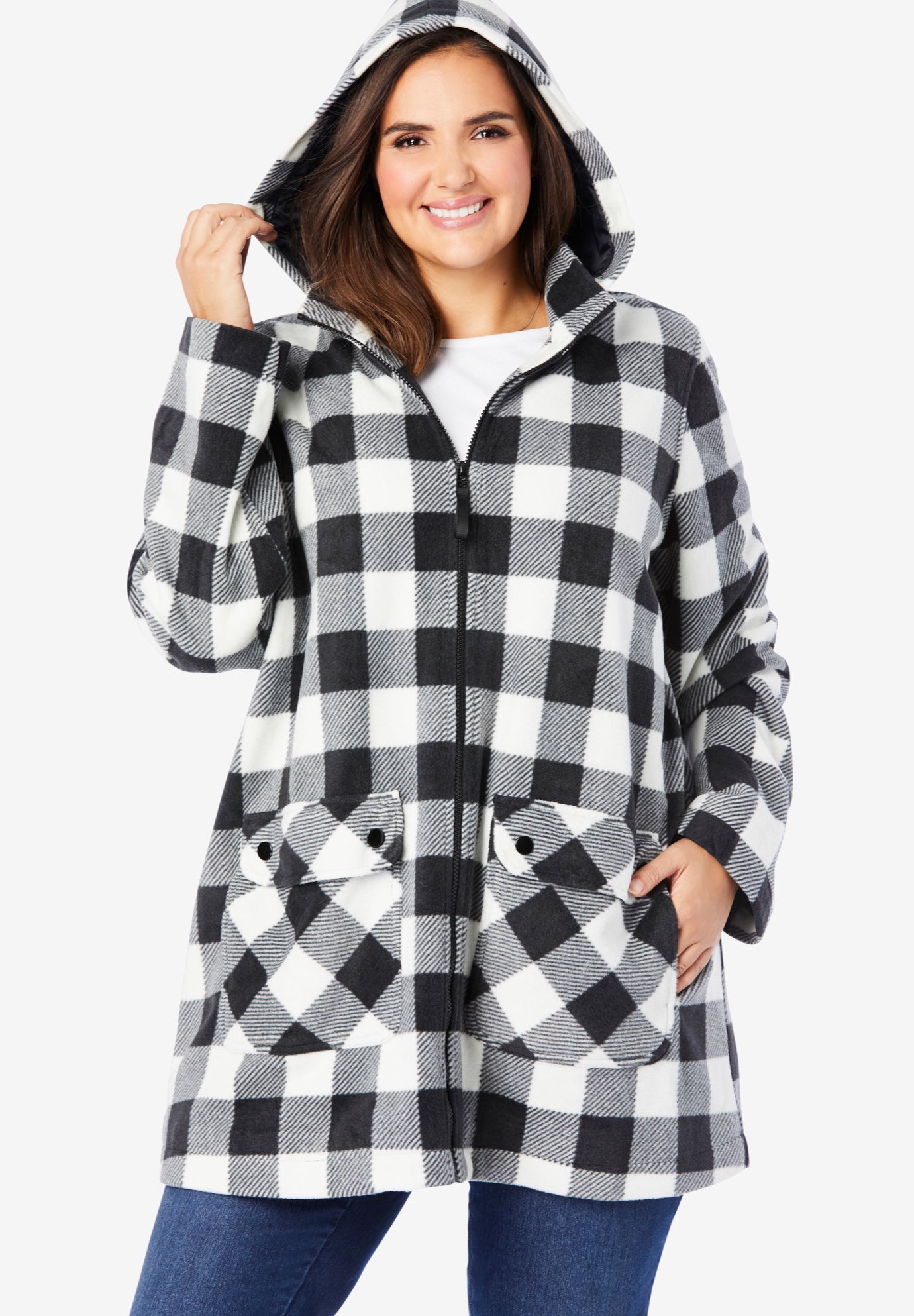 Hooded Fleece Coat image number 4