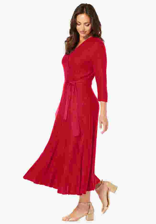 Pullover Wrap Sweater Dress image number 1