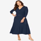 Pullover Wrap Sweater Dress image number null