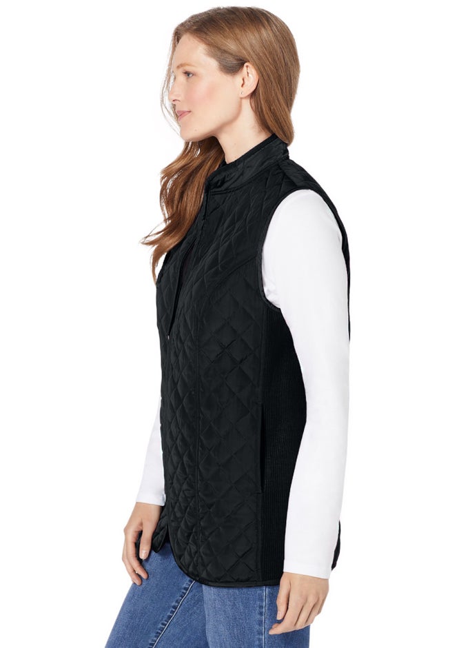 Zip-Front Quilted Vest image number 2