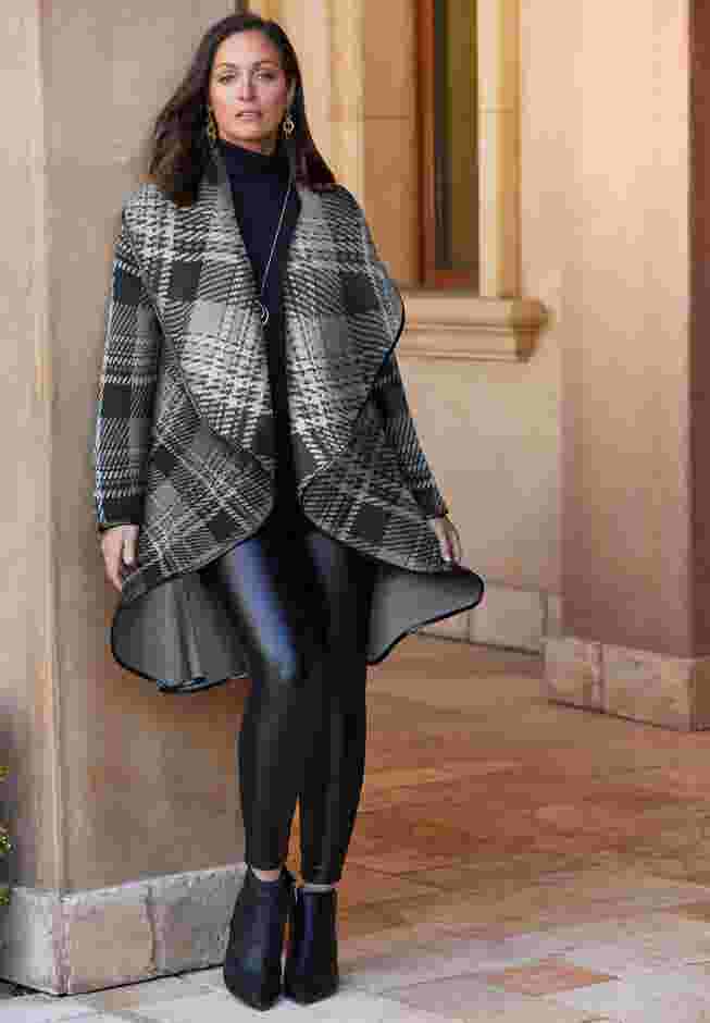 Faux Leather-Trim Sweater image number 4