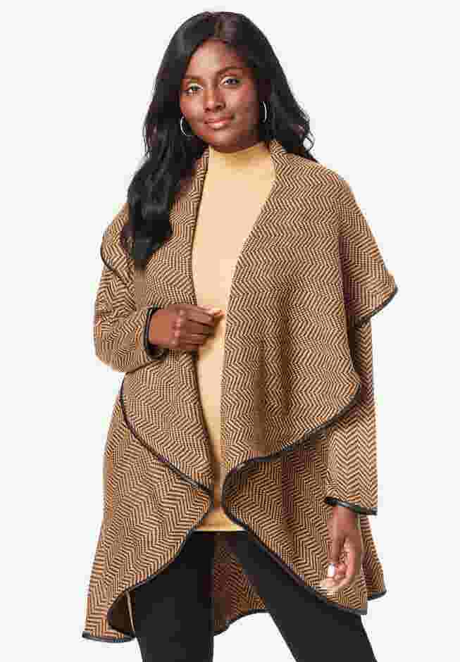 Faux Leather-Trim Sweater image number 0