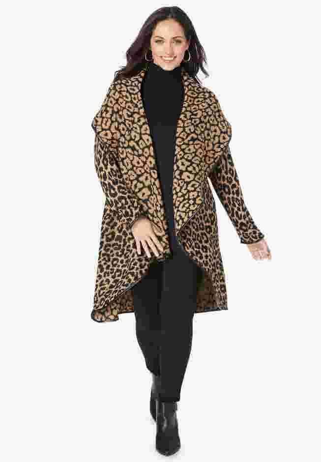 Faux Leather-Trim Sweater image number 0