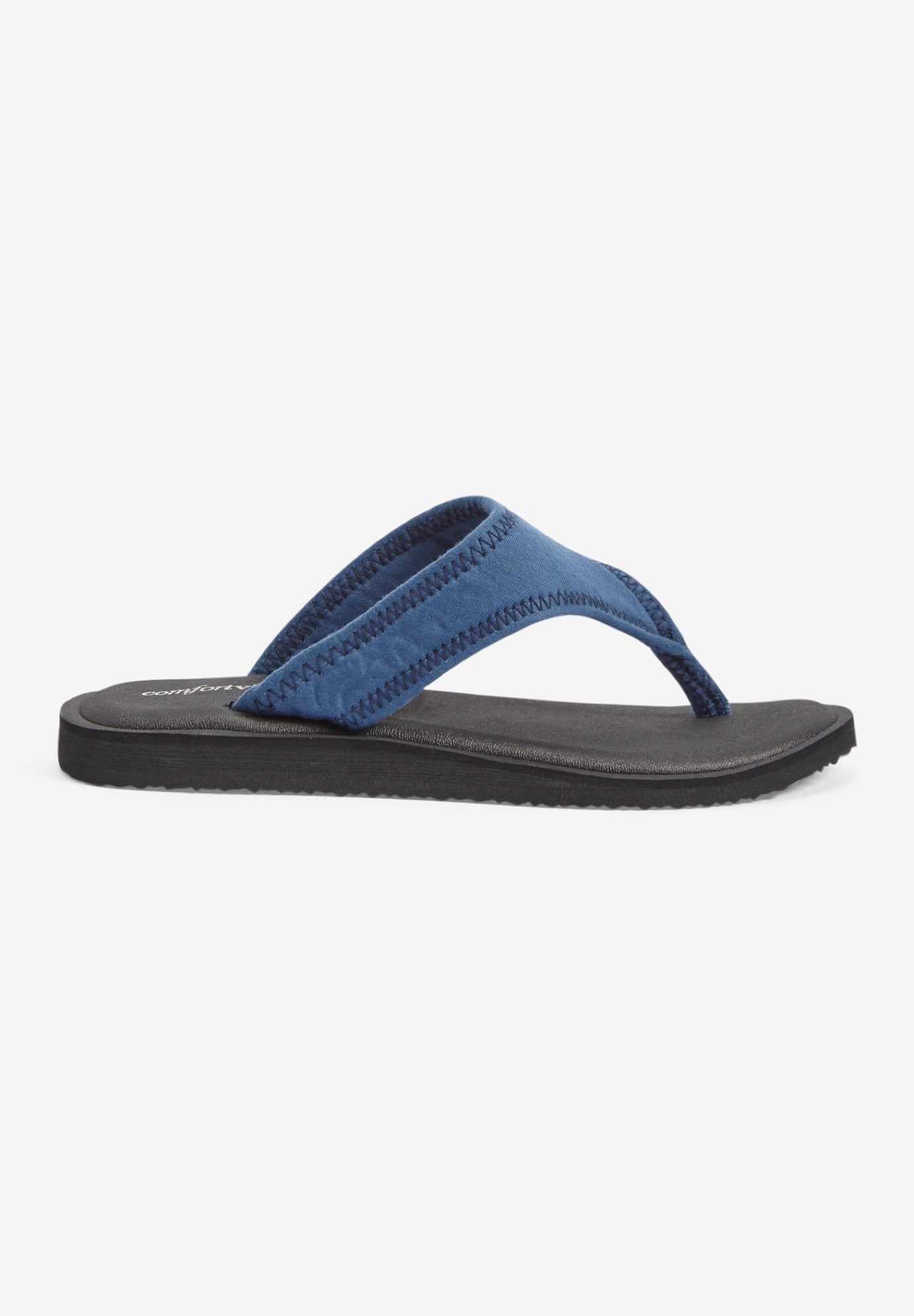 The Sylvia Stretch Fabric Soft Footbed Thong Slip On Sandal image number 3