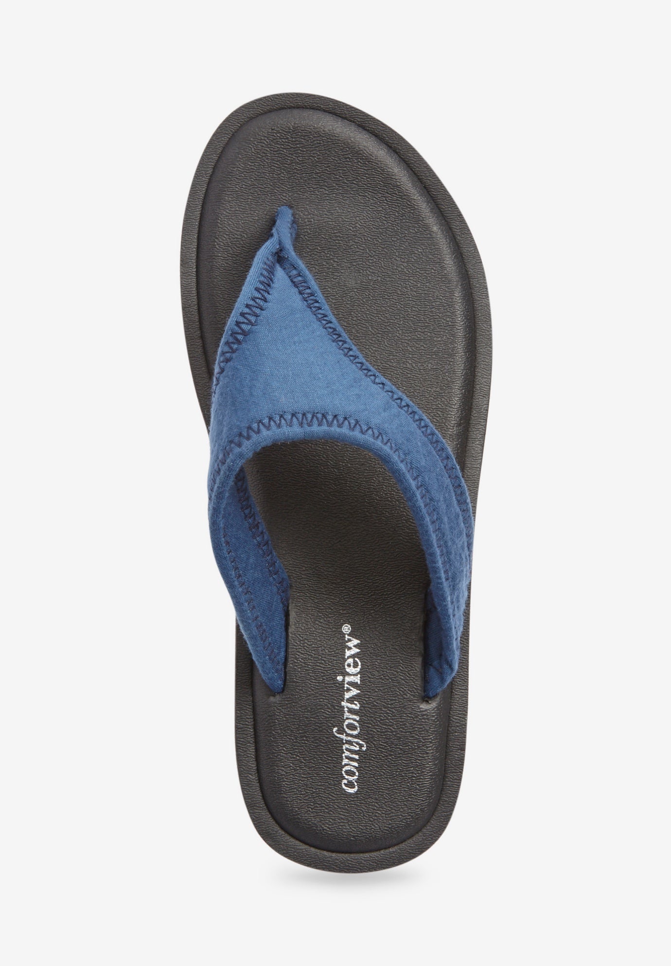 The Sylvia Stretch Fabric Soft Footbed Thong Slip On Sandal image number 4