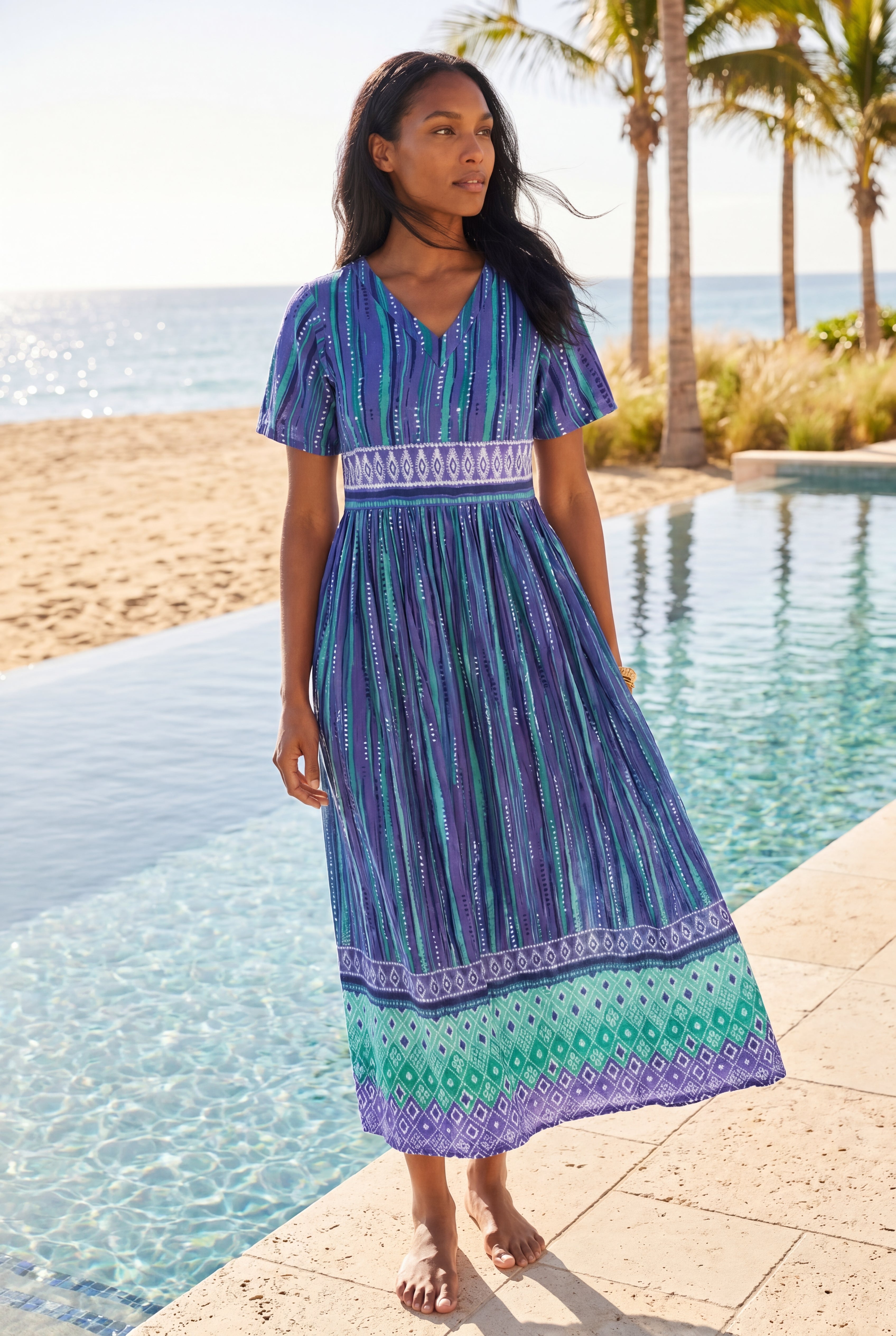 Long Crinkle Cotton Lounger image number 0