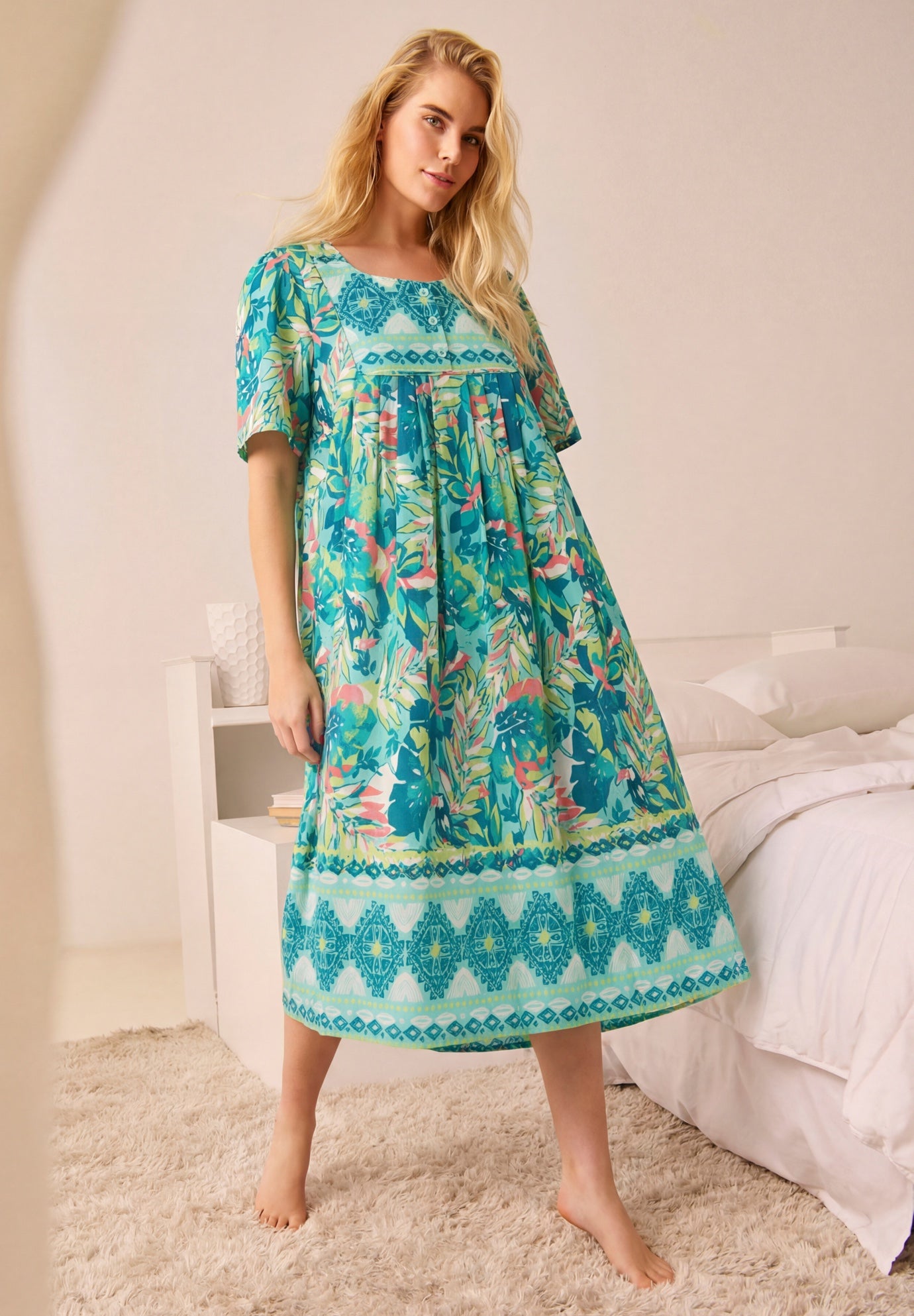 Mixed Print Short Lounger image number 8