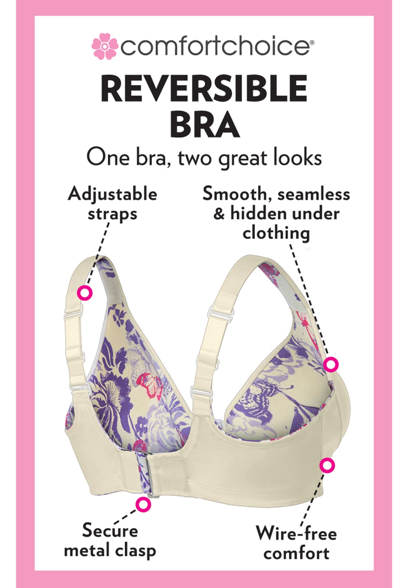 Comfort Choice® Reversible T-Shirt Bra image number 2