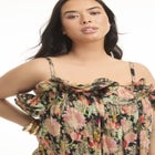 Ruffled Metallic Maxi Dress image number null