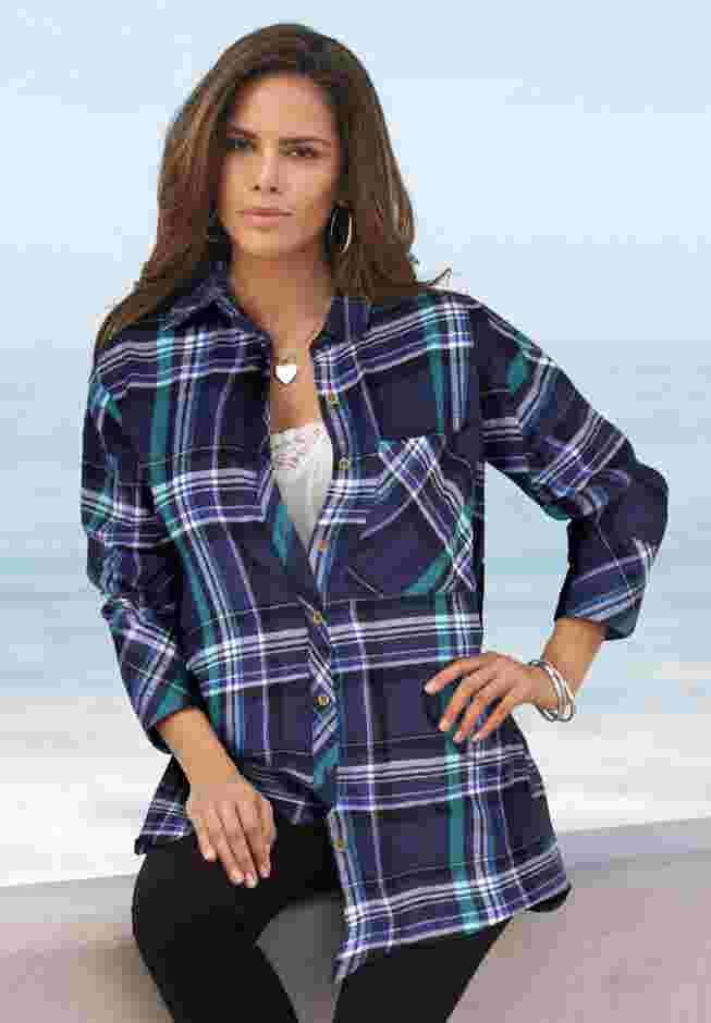 Plaid Flannel Tunic image number 4
