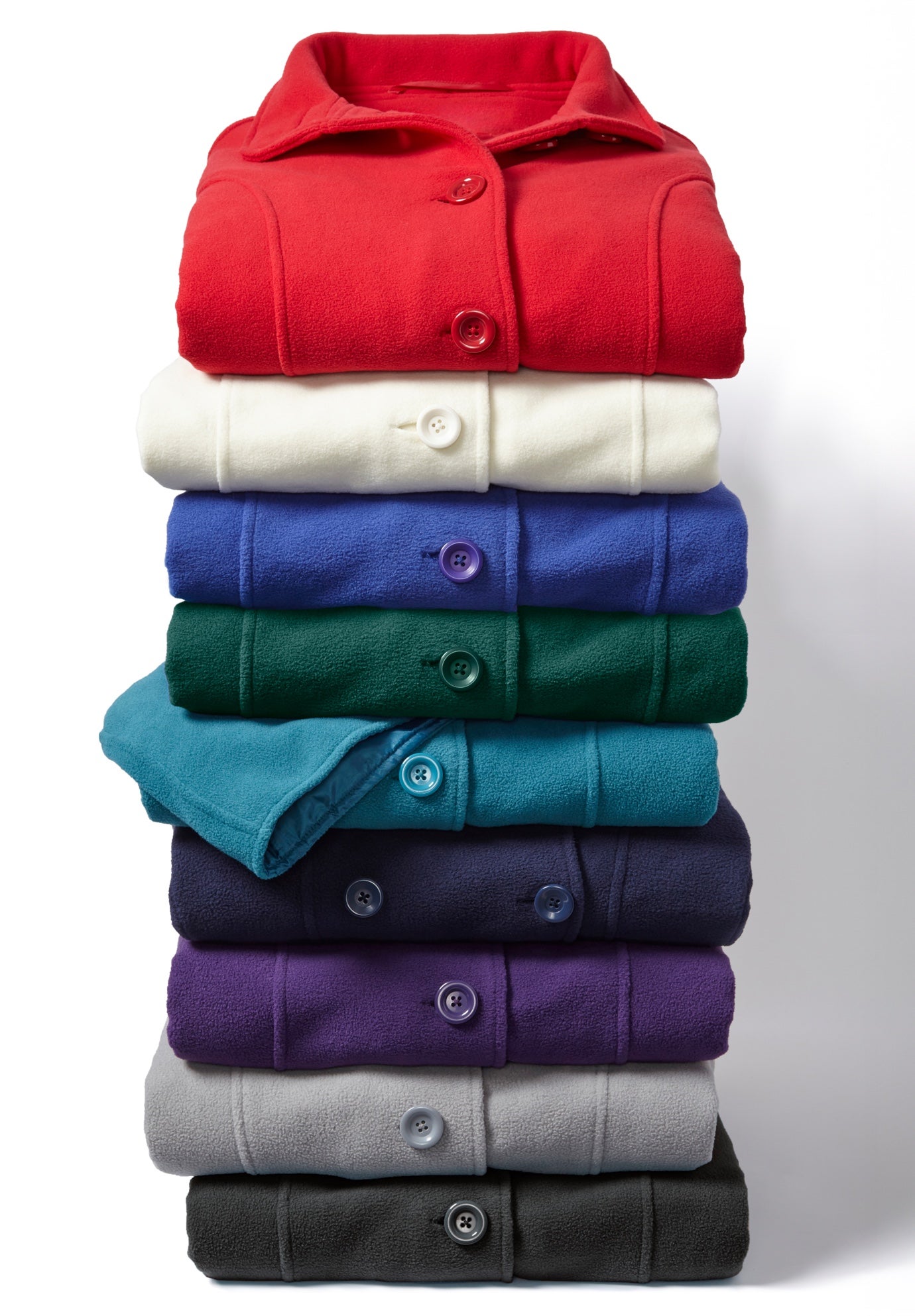 Double-Breasted Hooded Fleece Peacoat image number 1