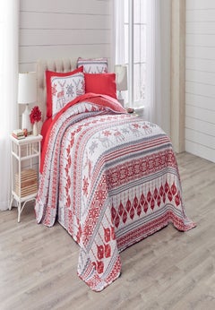 3-Pc. Microfleece Christmas Bedspread Set