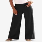 Plus Size Pull-On Wide Leg Soft Knit Pant image number null