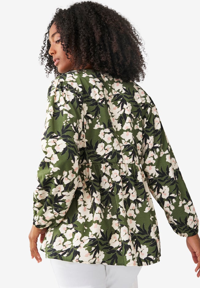 V-Neck Tunic with Diagonal Empire Seam image number null