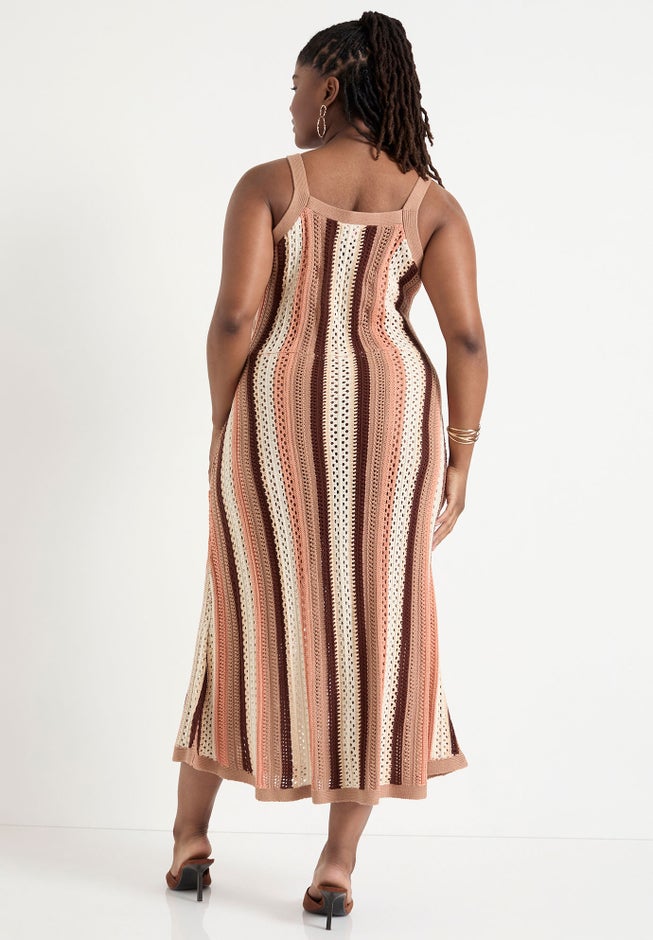 Stripe Sweater Midi Dress image number 1