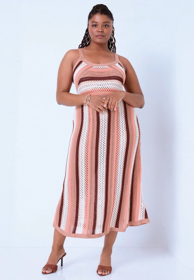 Stripe Sweater Midi Dress image number 3