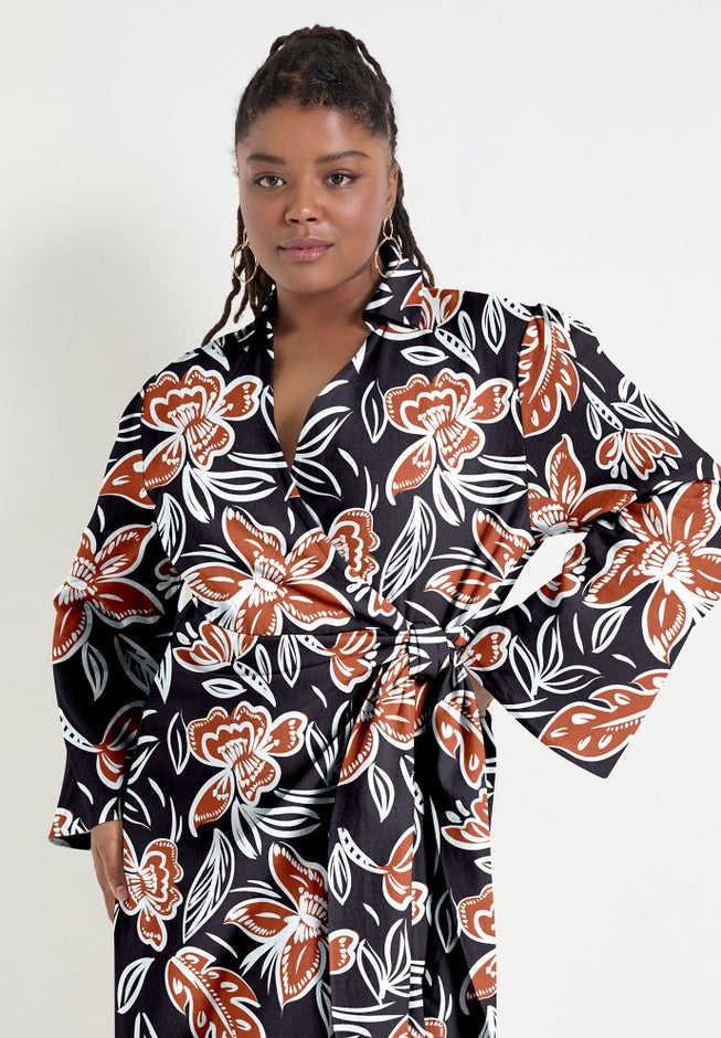 Midi Wrap Dress image number null