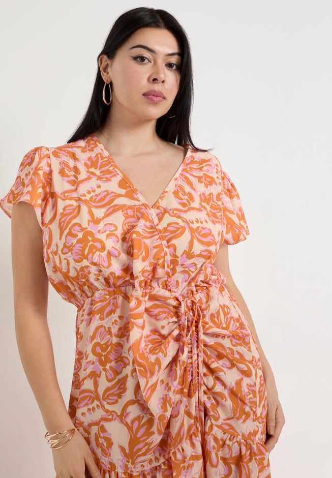 Faux-Wrap Maxi Dress image number 3