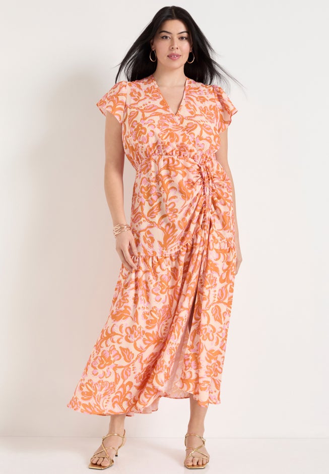 Faux-Wrap Maxi Dress image number 4