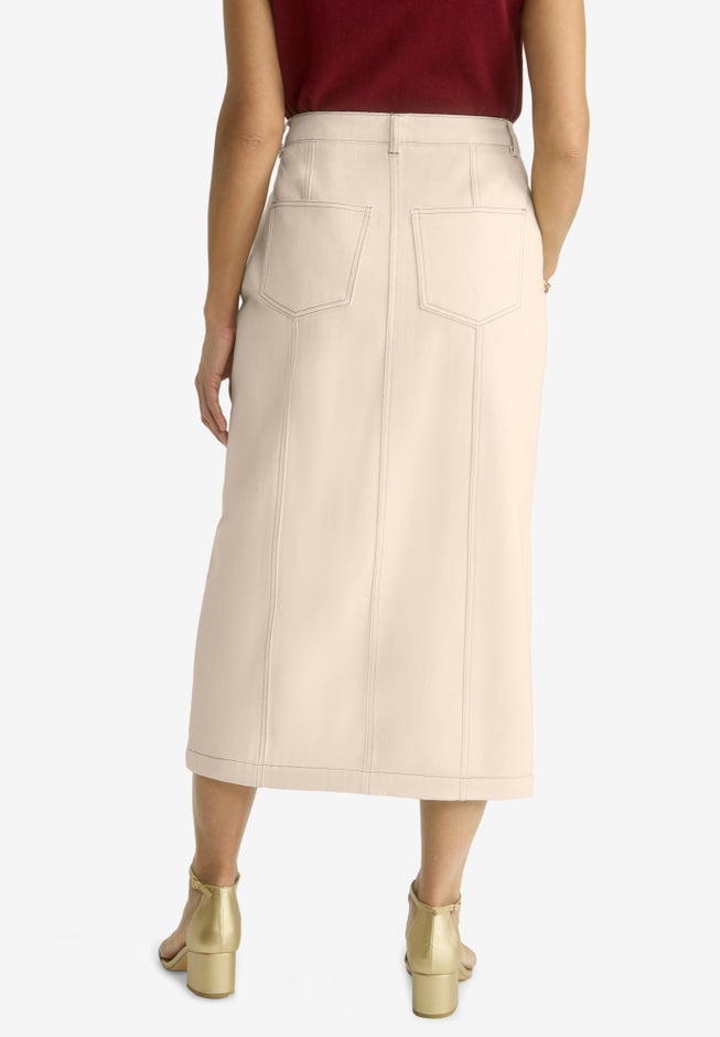 Contrast Stitching Seamed Skirt image number null