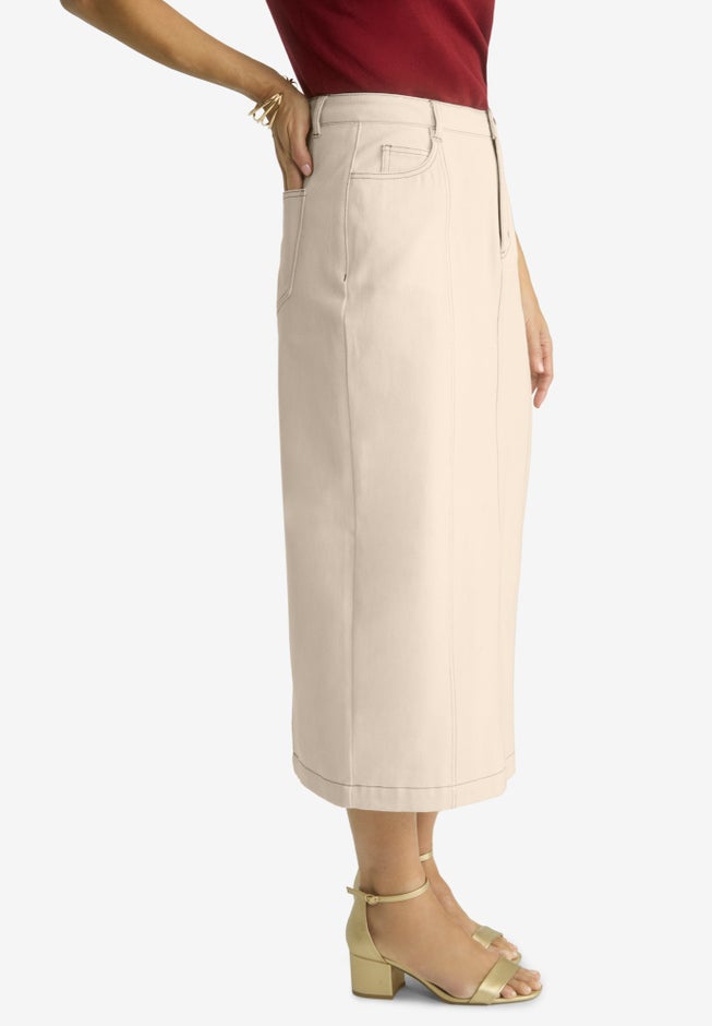 Contrast Stitching Seamed Skirt image number null