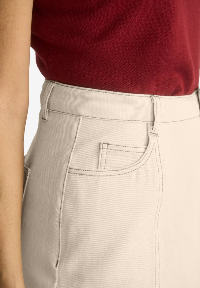 Contrast Stitching Seamed Skirt image number null