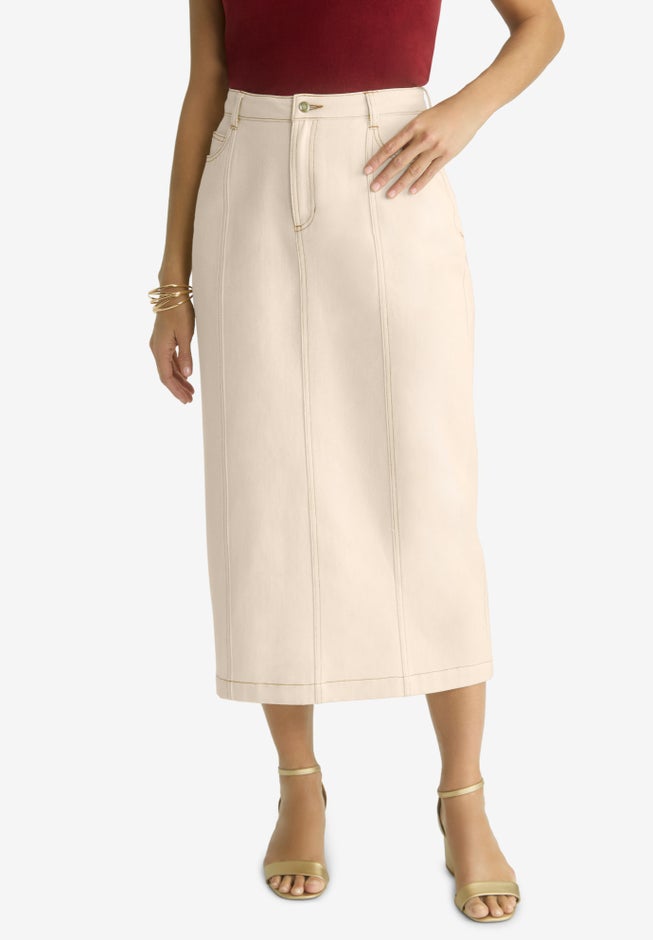Contrast Stitching Seamed Skirt image number null
