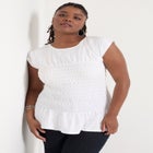 Smocked Peplum Top image number 3