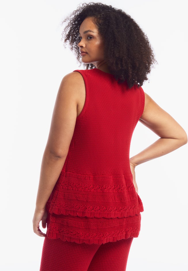 Ruffled-Hem Peplum Tank Top image number 1