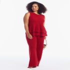 Ruffled-Hem Peplum Tank Top image number null