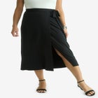 Faux Wrap Midi Skirt image number null