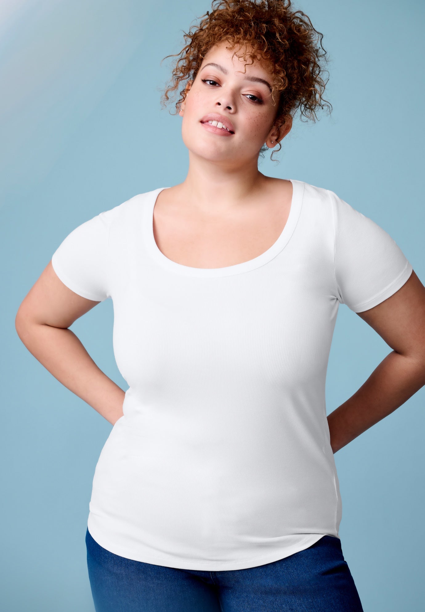 Ribbed Scoopneck Top image number 0