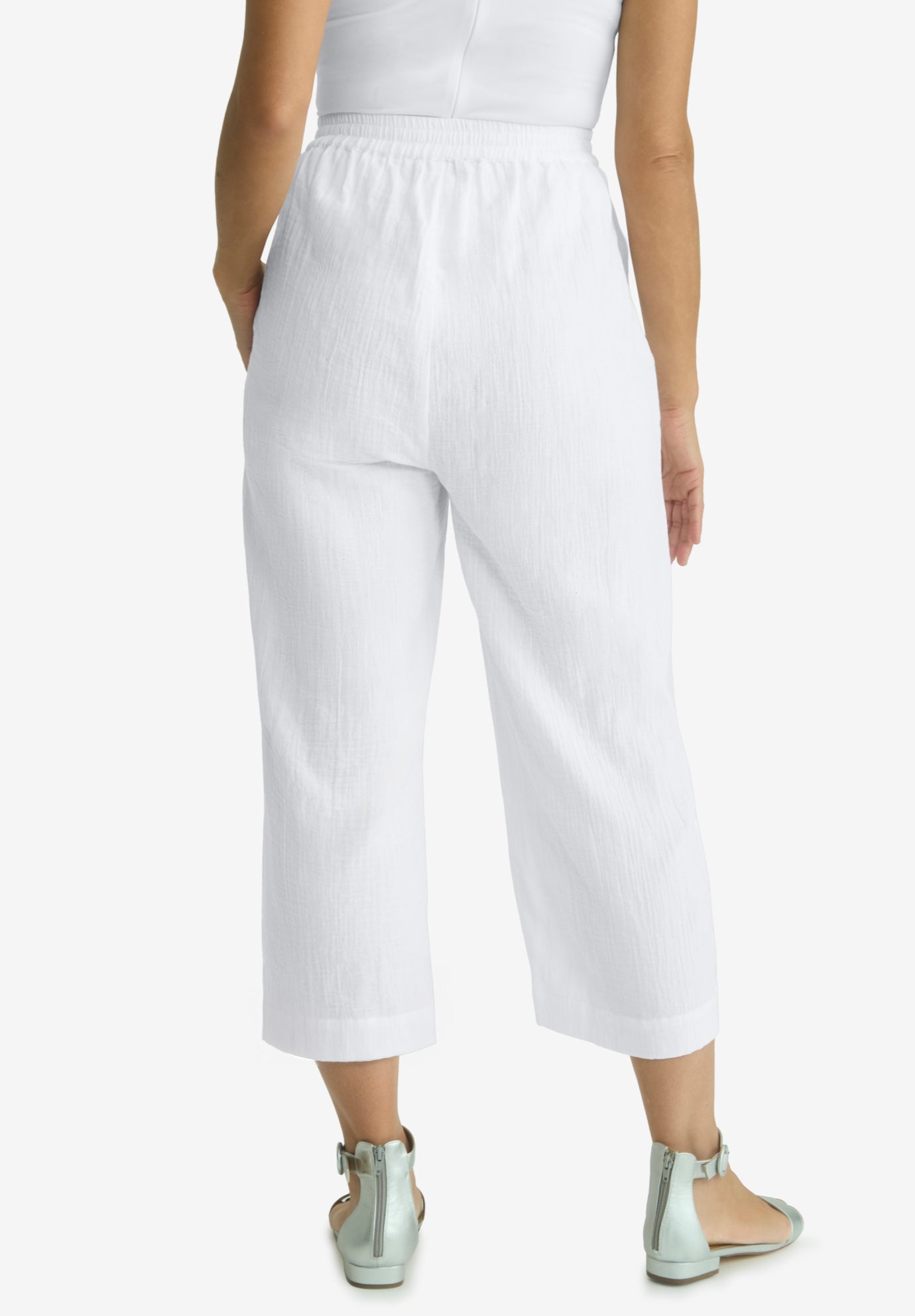 Gauze Wide Leg Crop Pant image number 1
