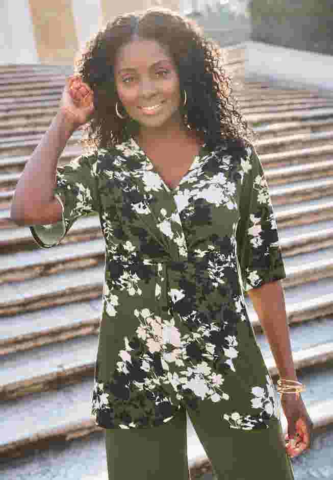 Asymmetrical Twist Neck Tunic image number 2