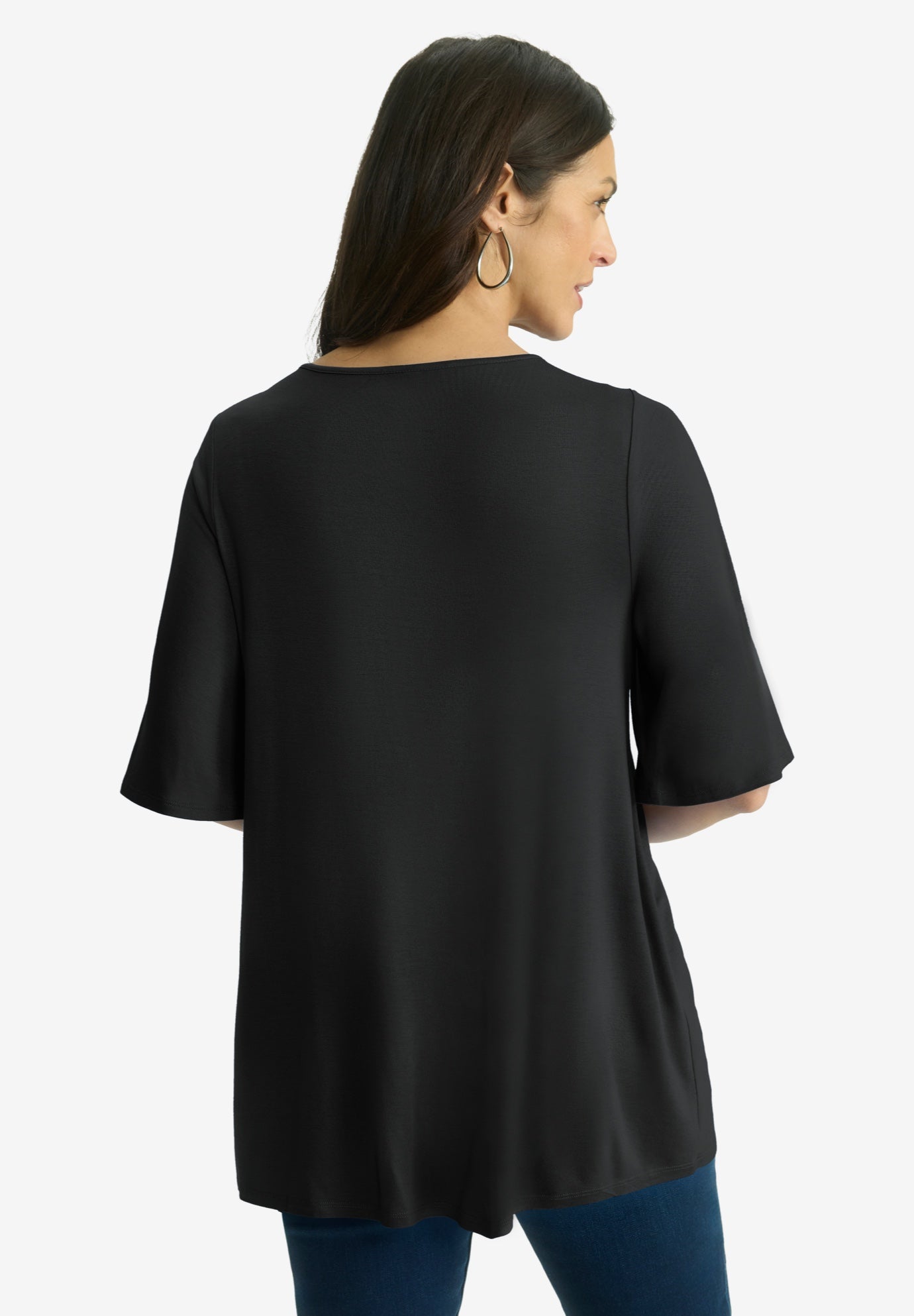 Asymmetrical Twist Neck Tunic image number 1