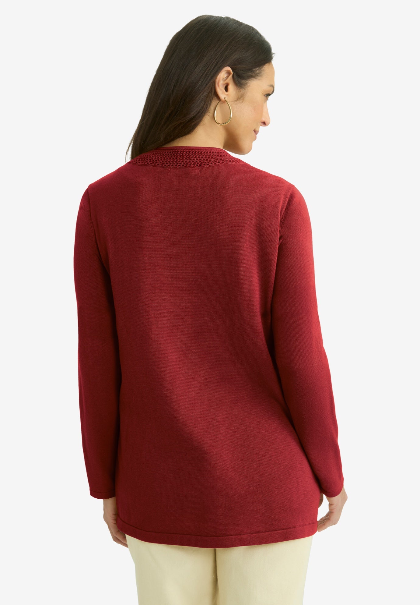 Crochet Trim Cardigan image number 1