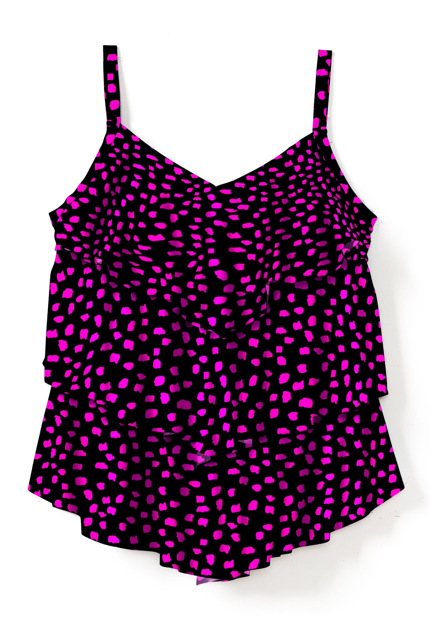 Longer-Length V-Neck Tiered-Ruffle Tummy Control Tankini Top image number 3