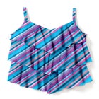 Longer-Length V-Neck Tiered-Ruffle Tummy Control Tankini Top image number 3