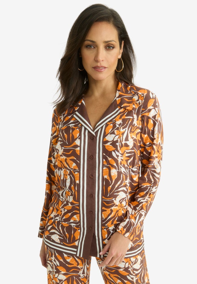 Button Front Rayon Shirt image number null