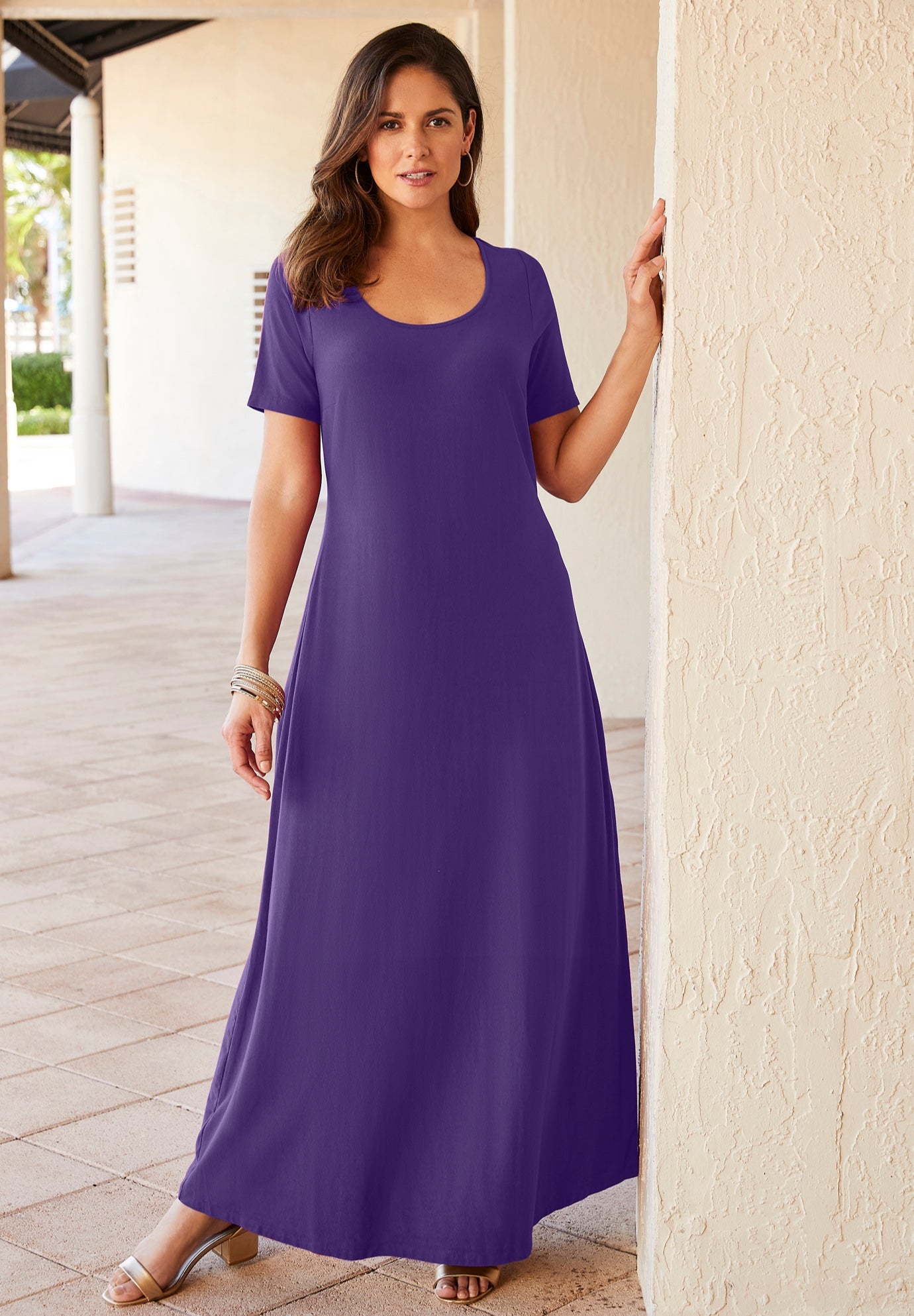Stretch Cotton T-Shirt Maxi Dress image number 0
