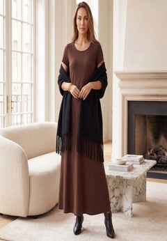 Stretch Cotton T-Shirt Maxi Dress