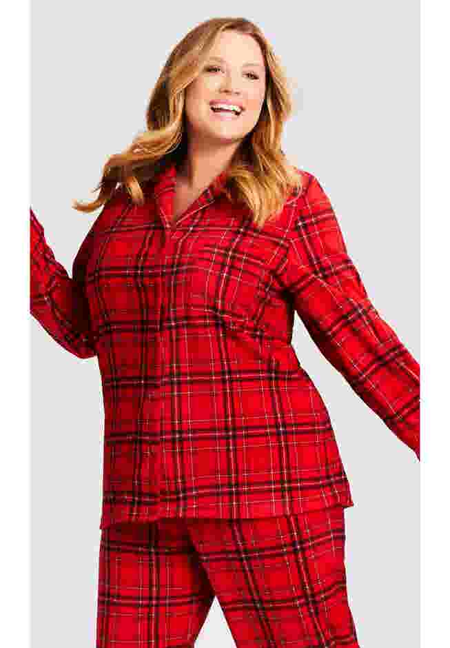 Fleece Check Sleep Top image number 0