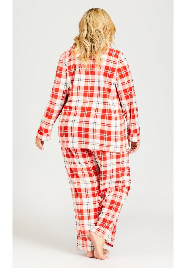 Button Check Fleece Sleep Top image number null