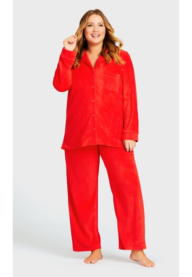 Plain Button Fleece Sleep Top image number null