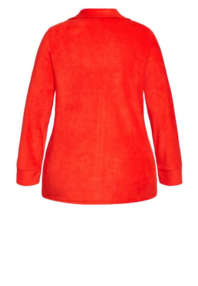 Plain Button Fleece Sleep Top image number null
