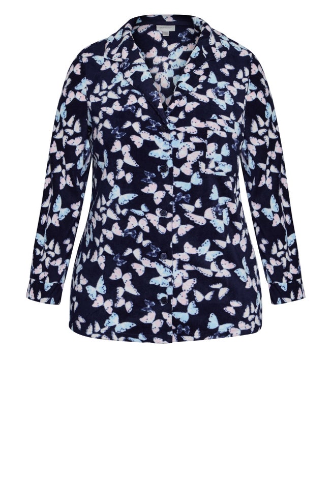 Button Fleece Sleep Top image number null
