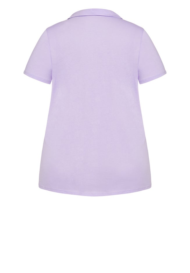 Button Short Sleeve Sleep Top image number null